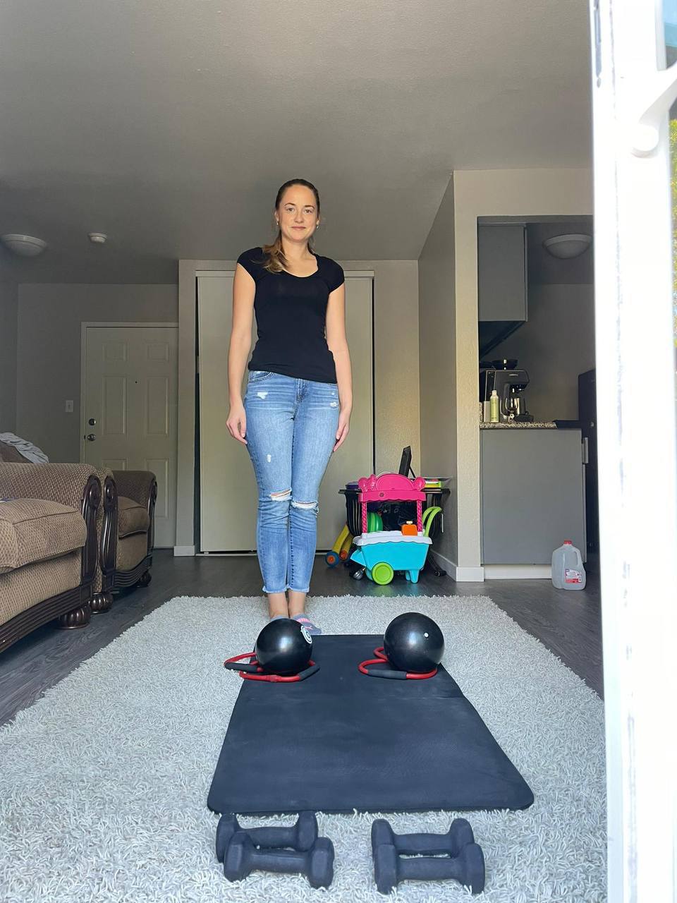 A collection of sports equipment sets were donated from a Pure Barre store.